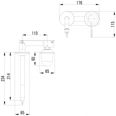 Смеситель скрытого монтажа для раковины Minotti Unico Champagne Gold