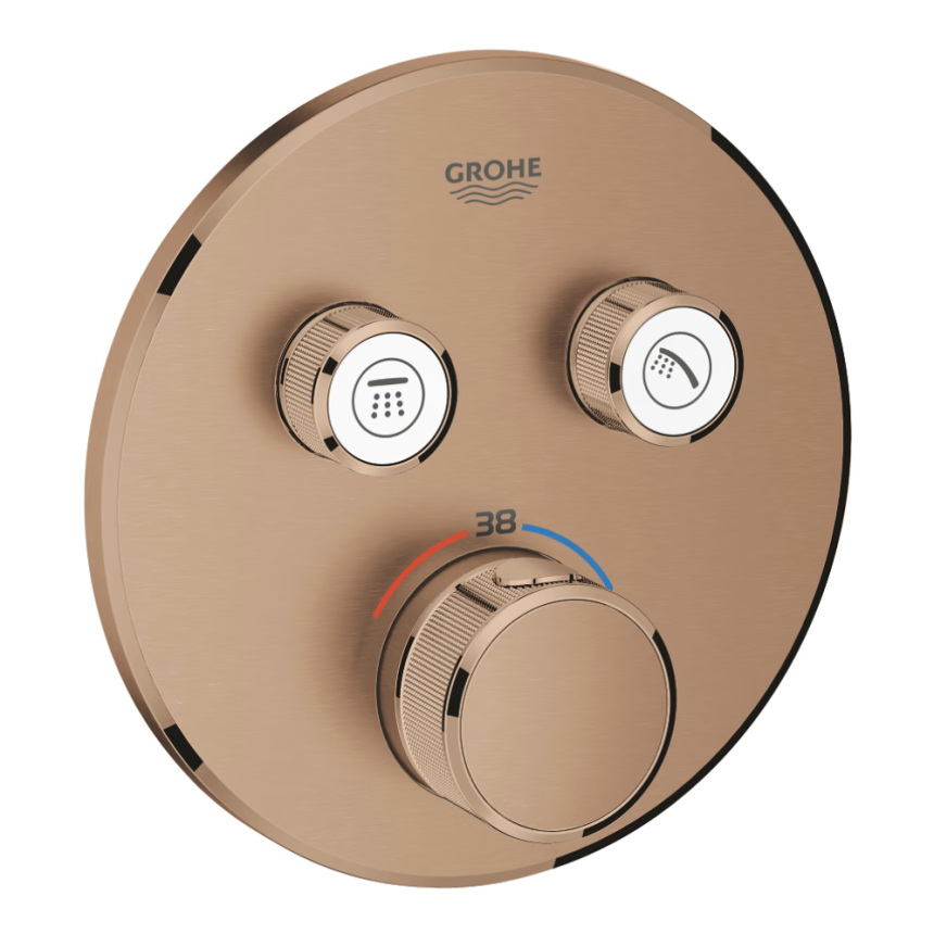 29119DL0 *Араластырғыштың сыртқы бөлігі GROHE Grohtherm SmartControl, 2 шығысқа арналған, жылы күн батуы, күңгірт