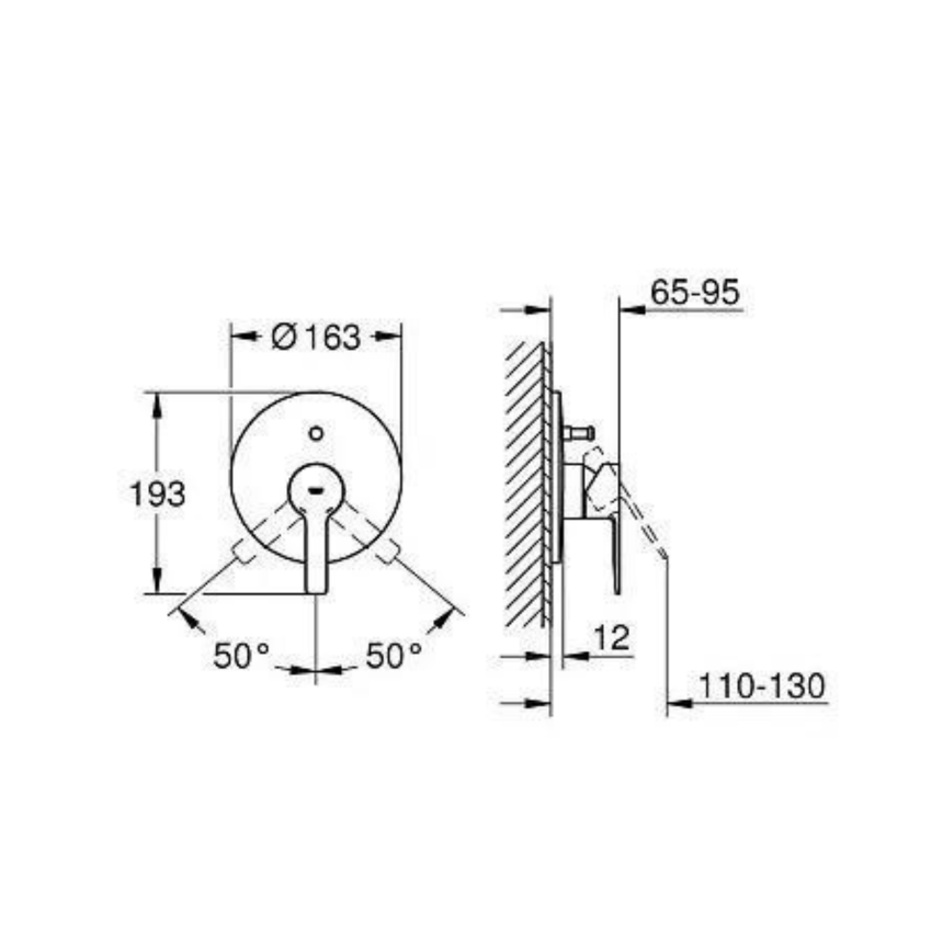 19297001 Внешняя часть смесителя для ванны GROHE Lineare New, хром