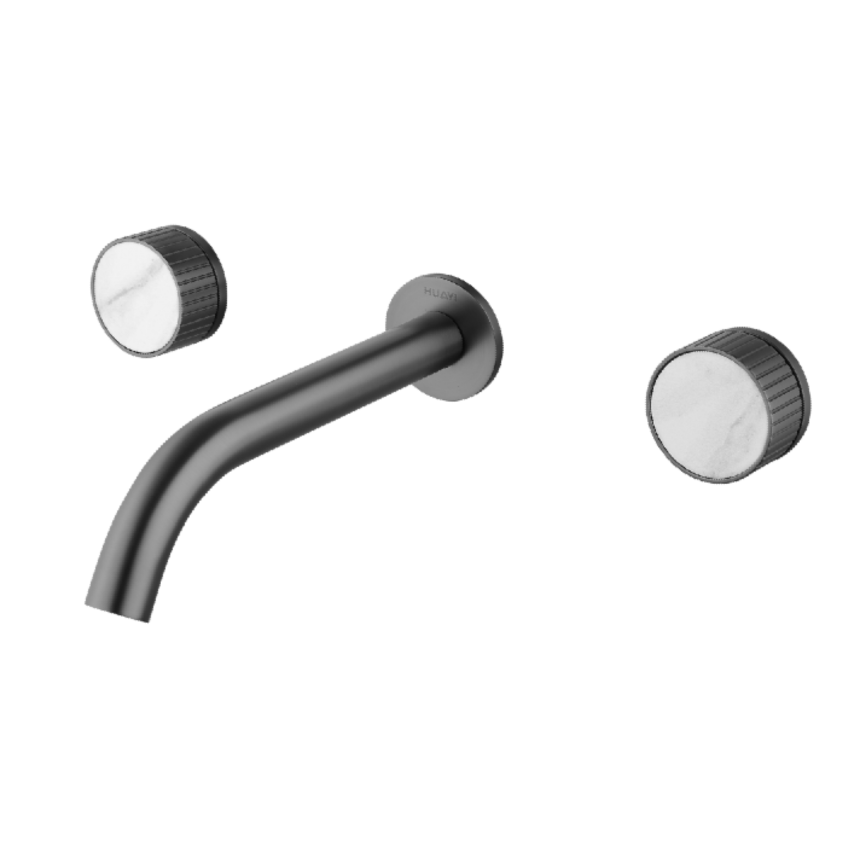 Смеситель для раковины скрытого монтажа на три отверстия Minotti Elegante Gun Metal