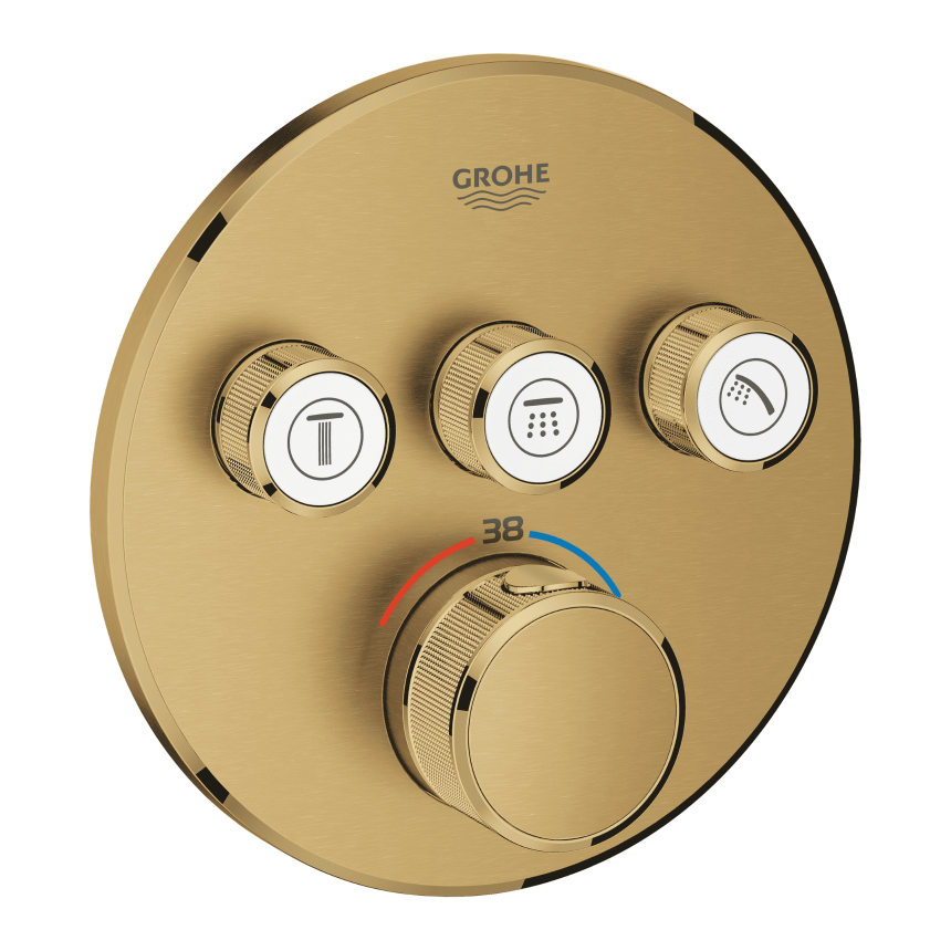 29121GN0 *Внешняя часть смесителя GROHE Grohtherm SmartControl на 3 выхода, холодный рассвет матовый