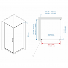 Душевое ограждение Minotti Latte 900*900 Gold