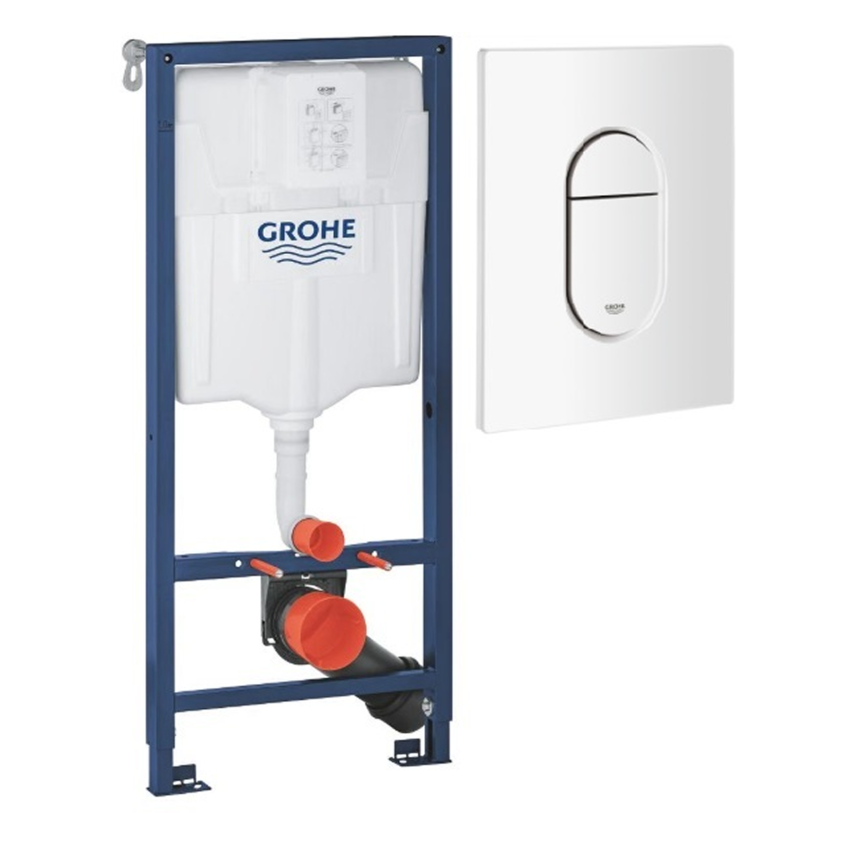 Инсталляция GROHE Rapid 38536001, жиынтықта 38844SH0 шайып жіберу панелі бар, альпі ақ