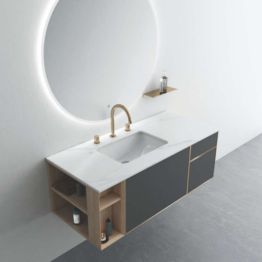 Тумба для ванной комнаты в комплекте с раковиной Minotti Vulcano 120см