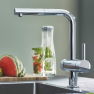 30590DC0 Смеситель для мойки GROHE Blue Pure Minta с выдвижным изливом, суперсталь
