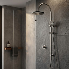 Душевая система Minotti Style c переключателем и смесителем скрытого монтажа graphite