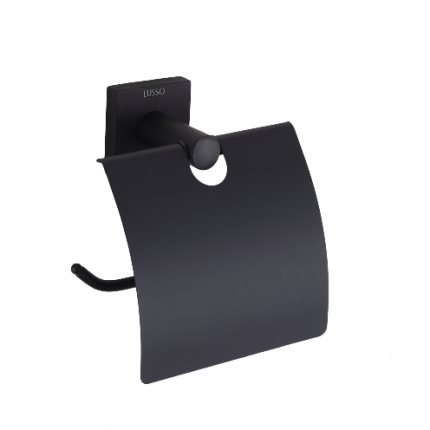 Бумагодержатель с крышкой LUSSO Black Cube