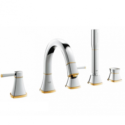19919IG0 Смеситель для ванны GROHE Grandera с душевым гарнитуром, хром/золото
