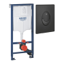 Инсталляция GROHE Rapid 38536001, жиынтықта 38505KF0 шайып жіберу панелі бар, фантом қара