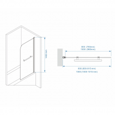 Шторка для ванны Minotti Classic с держателем 800*1400 gold