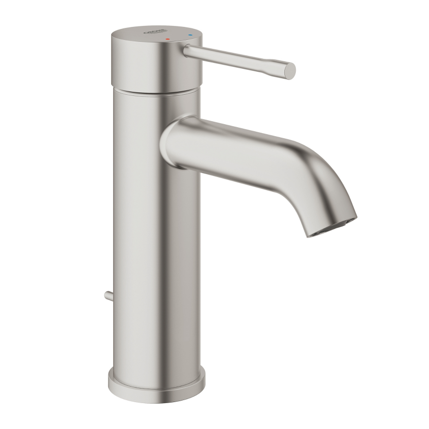 23589DC1 Смеситель для раковины GROHE Essence+ с донным клапаном, S-size, суперсталь
