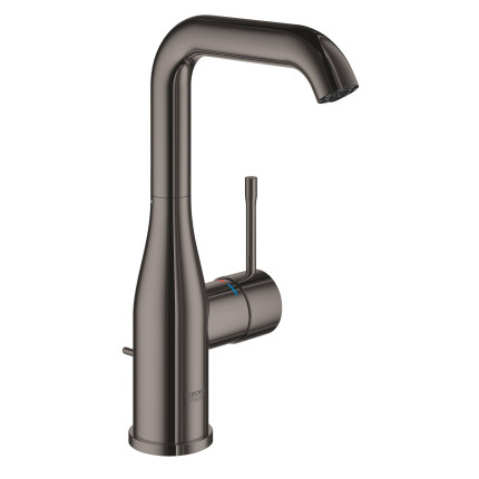 32628A01 Смеситель для раковины GROHE Essence New с донным клапаном, L-Size, темный графит глянец