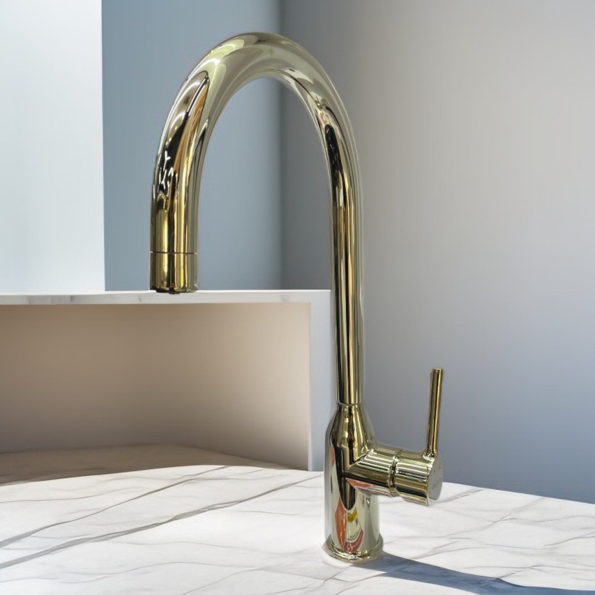 Смеситель для кухни с фильтром Minotti Unico Champagne Gold