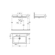 3947400H Раковина GROHE Cube Ceramic, подвесная 50 см, альпин-белый