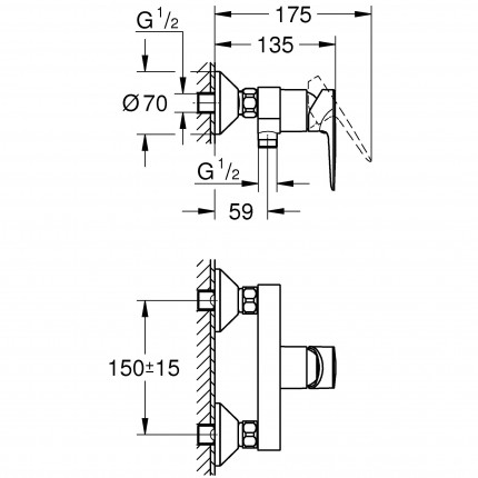 23635001 *Смеситель для душа GROHE BauEdge, хром
