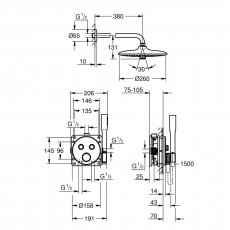 34867000 Набор для компенсации душа GROHE Grohtherm SmartControl 260, хром