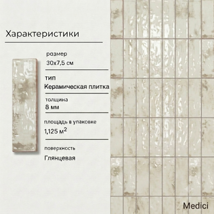 Керамическая плитка M7533F01 Pearl white glossy